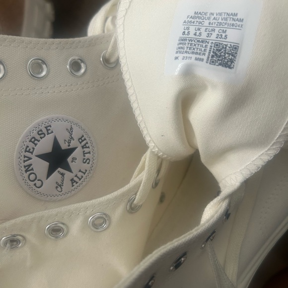 Converse Off-White Women's Chuck 70 Deluxe Wedge Sneakers - Picture 6 of 7